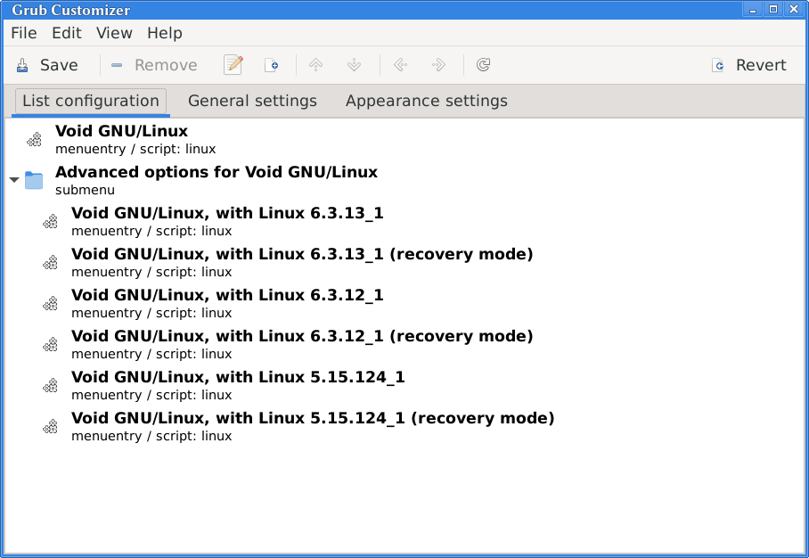 screenshot #1 of grub customizer